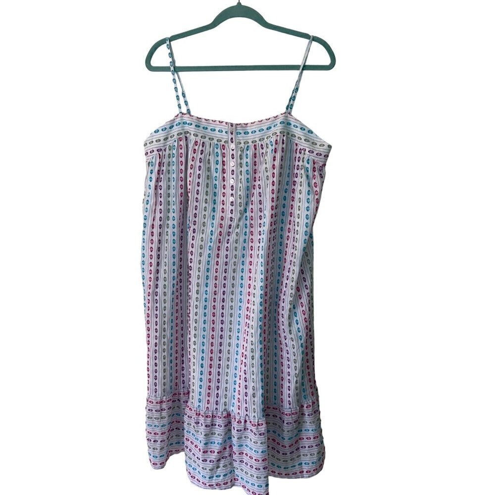 Modcloth Midi Dress Size Large White A Weekenders Dream Embroidered Dots New